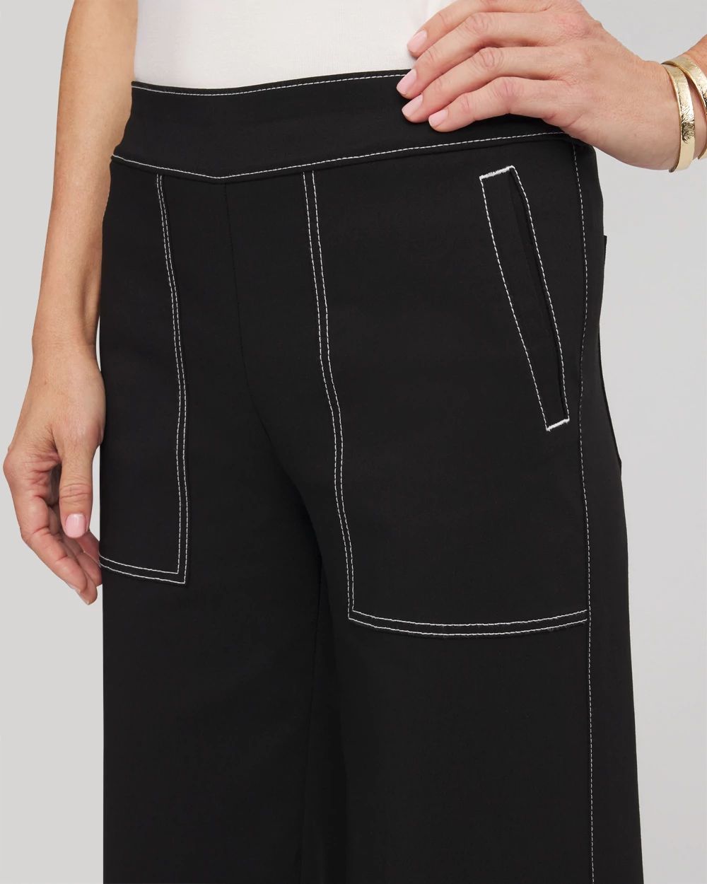 Petite✿＊＊＊ Patchie Wide Leg Capri Jeans In Petite Plus Size With Frayed